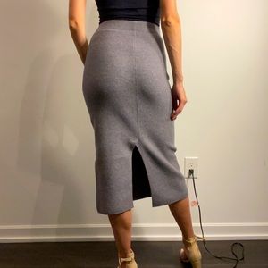 Aritzia Wool Midi Grey Skirt - Size S